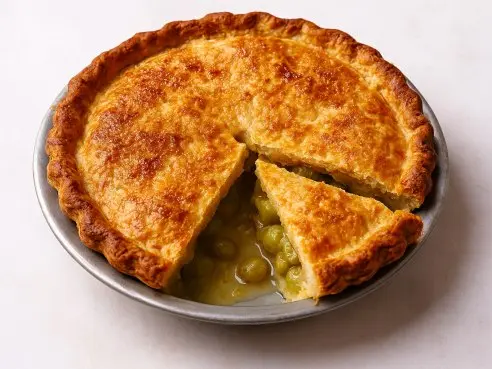 Angreštový koláč s cukrovou krustou a bezinkovým sirupem