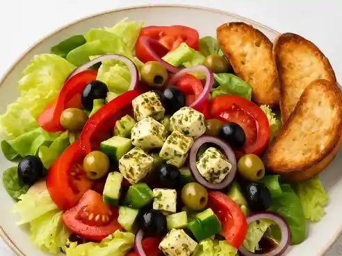 Bulharský salát s kozím sýrem a olivami