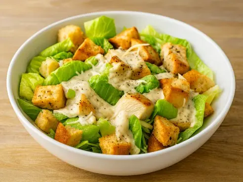 Caesar salát s kuřecím masem a parmazánem