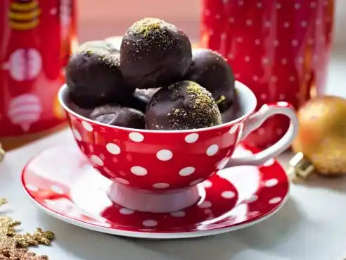 Kaštanové lanýže v čokoládě – nepečené vánoční cukroví