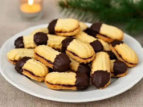 Třené rohlíčky s marmeládou a čokoládou